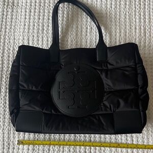 Tory Burch Small Ella Puffer Black Tote